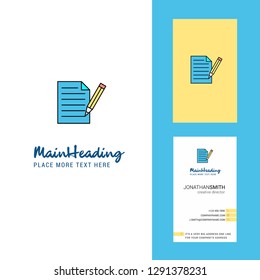 Write document Creative Logo and business card. vertical Design Vector