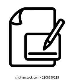 write document file paper page letter single isolated icon with outline style