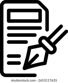 Ícone Gravar documento com linha e estilo simples

