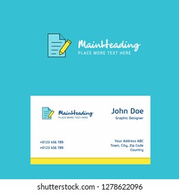 Write document logo Design with business card template. Elegant corporate identity. - Vector