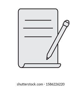 write document symbol, paper flat  icon