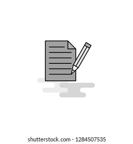 Write document Web Icon. Flat Line Filled Gray Icon Vector