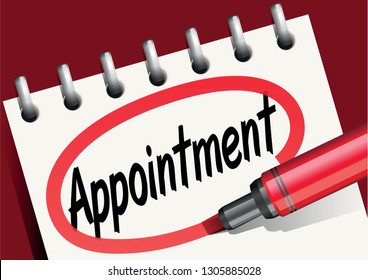 Write down an urgent appointment on a notebook and surround it with the red marker so you do not forget it.