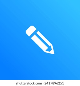 Write or edit glyph icon, pencil sign vector graphics, a pictogram isolated on a white background. Suitable for Web Page, Mobile App, UI, UX and GUI design. eps 10.