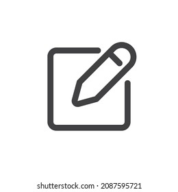 Write, edit line icon. linear style sign for mobile concept and web design. New note, paper and pencil outline vector icon. Symbol, logo illustration. Vector graphics