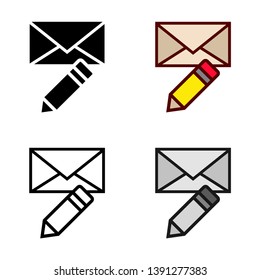 Write Email Icon in Different Color and Style