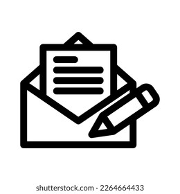 write email icon or logo isolated sign symbol vector illustration - high quality black style vector icons
