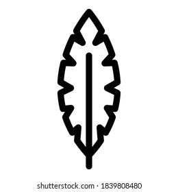 Write feather icon. Outline write feather vector icon for web design isolated on white background