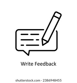 write feedback vector outline Icon Design illustration. Business And Management Symbol on White background EPS 10 File