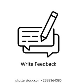 write feedback vector outline Icon Design illustration. Business And Management Symbol on White background EPS 10 File