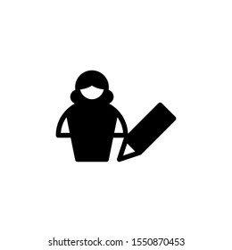 write glyph icon black and white