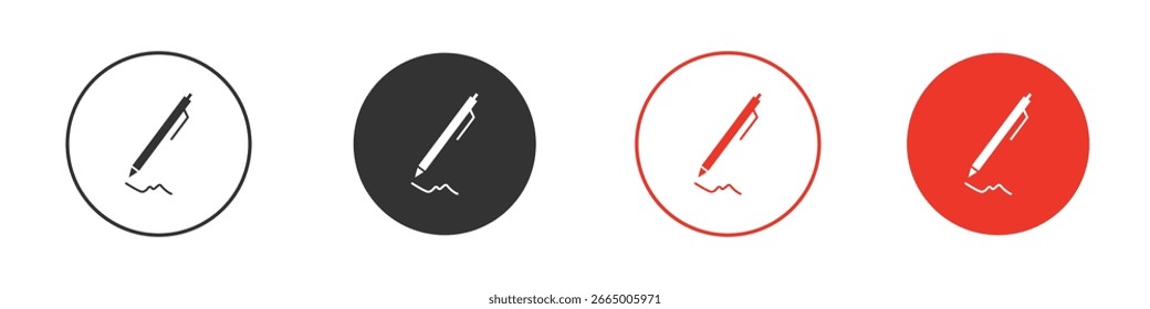 Write icon. Black style vector icons. Isolated sign symbol