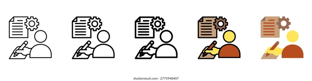 Write Icon Collection With Different Styles And Colors