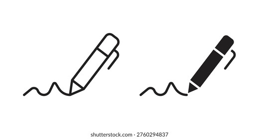 Write icon concept. Simple solid style. line stroke icons