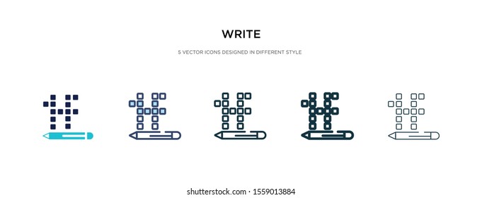 write icon in different style vector illustration. two colored and black write vector icons designed in filled, outline, line and stroke style can be used for web, mobile, ui