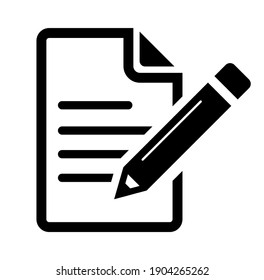 Write Icon. Document Or Notebook With Pencil Icon. Vector Illustration