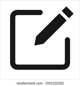 Write icon flat. Transparent background