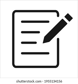 Write icon flat. Transparent background