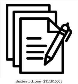 write icon with isolated vektor and transparent background