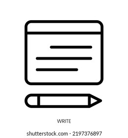 write icon. Line Art Style Design Isolated On White Background