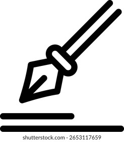 Write icon with line and simple style
