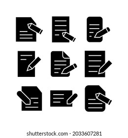 Schreibsymbol oder Logo einzeln auf Zeichen, Vektorgrafik - Kollektion von hochwertigen Vektorsymbol in schwarzem Stil
