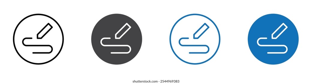 Write icon Logo sign in thin line outline