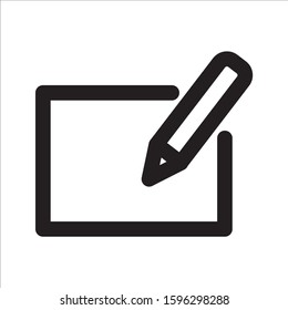 Write icon or note symbol on white background