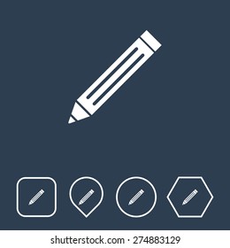 Write Icon on Flat UI Colors with Different Shapes. Eps-10.