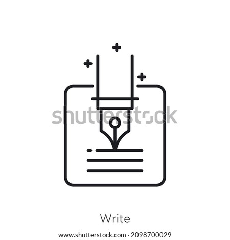 Write icon. Outline style icon design isolated on white background