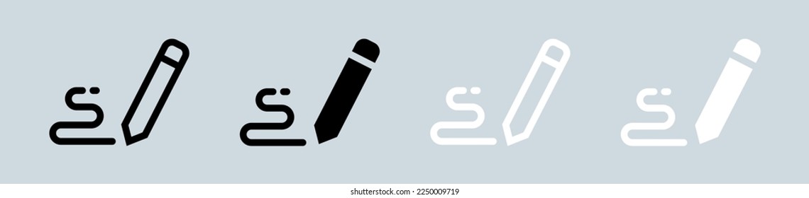 Write icon set in black and white. Pen signs vector illustration.