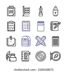 Icon Set mit Zeilensymbole schreiben. Moderner Thin Line Stil. Geeignet für Web- und Mobile-Icon. Vektorgrafik EPS10.