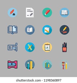 write icon set. vector set about check, clipboard, writer and pencil icons set.