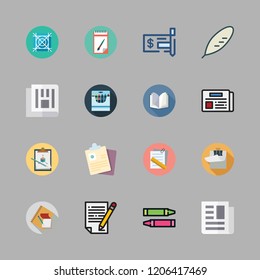 write icon set. vector set about grid, pencil, notes and documents icons set.