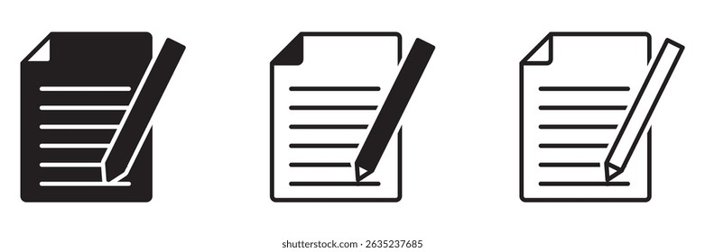 Write icon, Write sign and symbol vector. Write icon, Write sign solid and line icon style. vector collection, eps file.