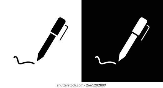 Escribir símbolo de icono en color blanco y negro. Estilos de silueta.