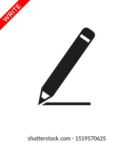 write icon in trendy flat design, pencil icon 