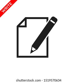 write icon in trendy flat design, pencil icon 