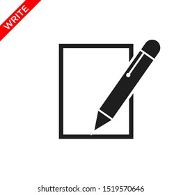 write icon in trendy flat design, pencil icon 
