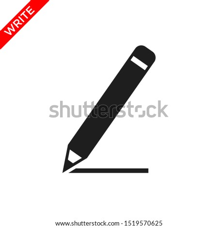 write icon in trendy flat design, pencil icon 