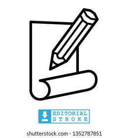 write icon in trendy flat style, pencil icon 