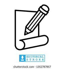 write icon in trendy flat style, pencil icon 