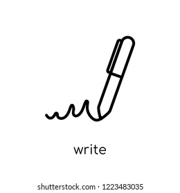 write icon. Trendy modern flat linear vector write icon on white background from thin line Communication collection, outline vector illustration