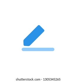 write icon vector blue monochrome color