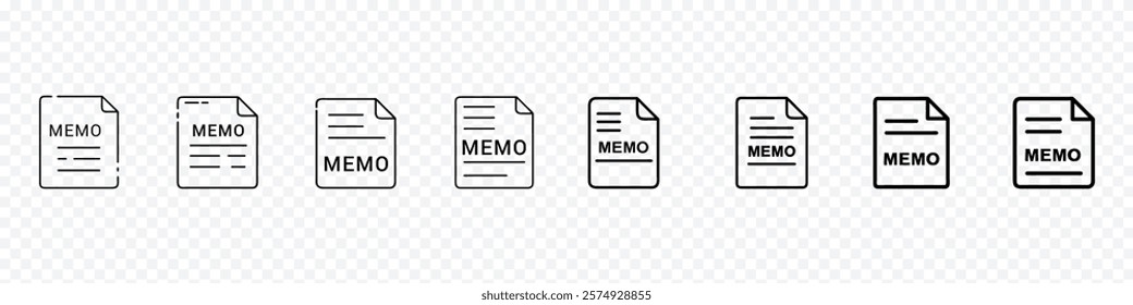 Write icon vector. Document and file icon, Write Memo icon, paper with the word Memo icon, 