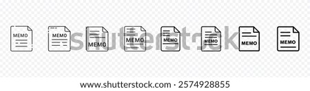 Write icon vector. Document and file icon, Write Memo icon, paper with the word Memo icon, 