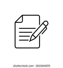 Write icon vector. Document line icon symbol illustration