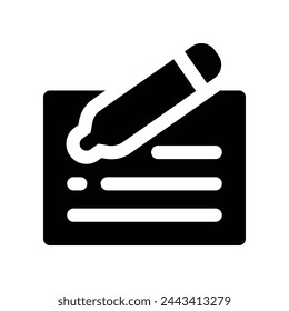 Schreib-Symbol. Vektor-Glyphensymbol für deine Website, dein Handy, deine Präsentation und dein Logo-Design.