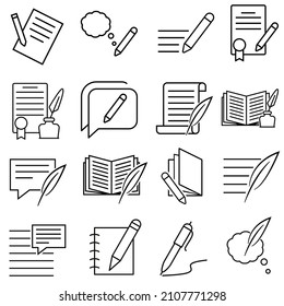 Write icon vector set. notes illustration sign collection. Writer symbol. notebook logo.