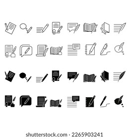 Write icon vector set. notes illustration sign collection. Writer symbol. notebook logo.